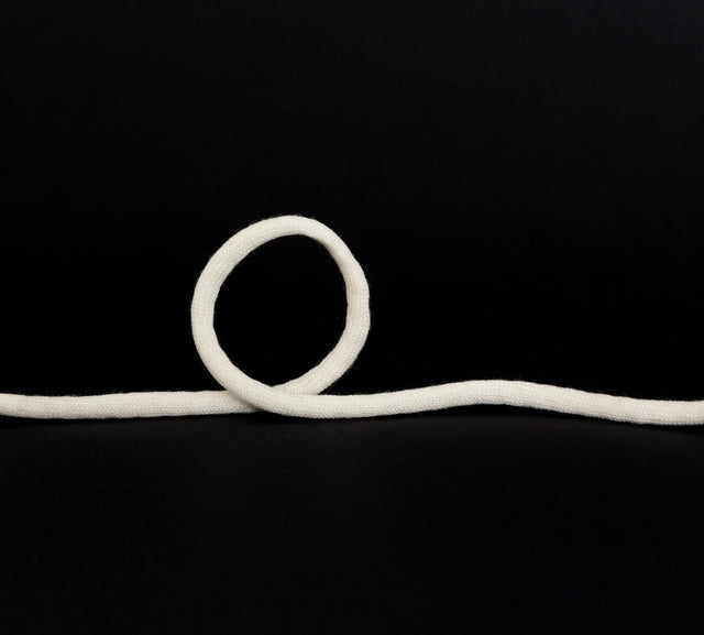 Italian White Wool Drawstring Trimming - 0.25