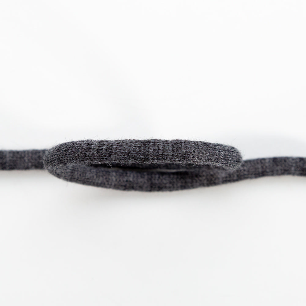 Italian Black Wool Drawstring Trimming - 0.25" Detail