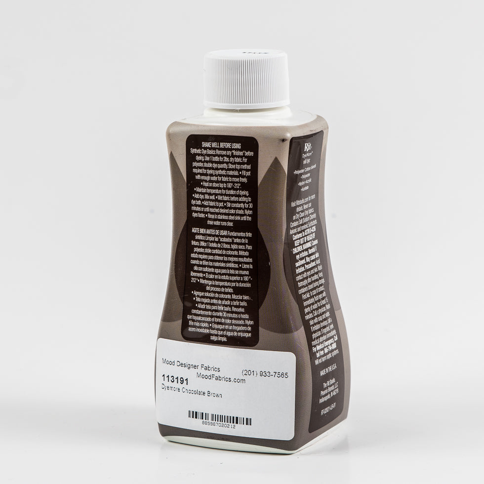 Rit DyeMore Synthetic Fiber Dye - Chocolate Brown - 7oz Bottle Detail