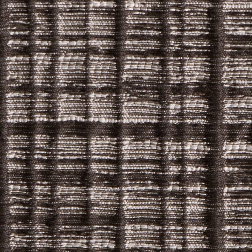 Brown Textured Grid Blended Linen Woven - Detail