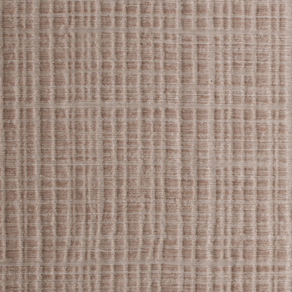 Beige Textured Grid Blended Linen Woven