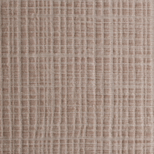 Beige Textured Grid Blended Linen Woven