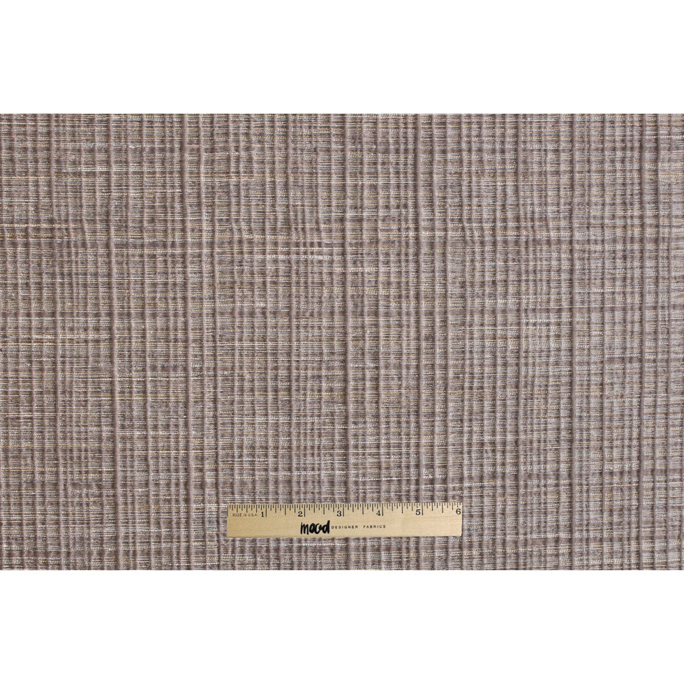 Light Gray Textured Grid Blended Linen Woven - Full