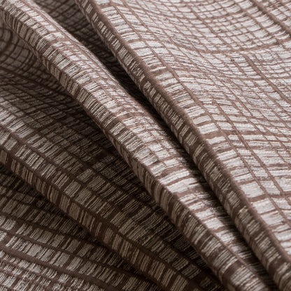 Mocha Textured Grid Blended Linen Woven Folded