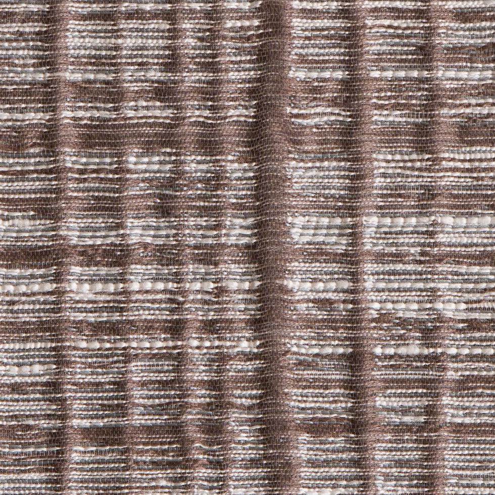 Mocha Textured Grid Blended Linen Woven Detail