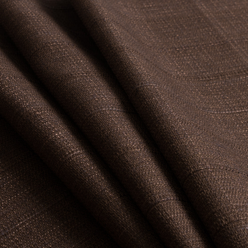 Chocolate Polyester-Viscose Woven Folded