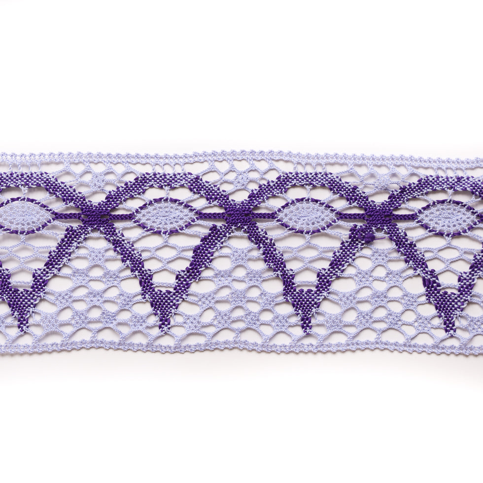 Purple Crochet Trim - 4"