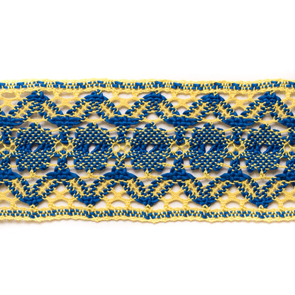 Blue/Yellow Crochet Trim - 3