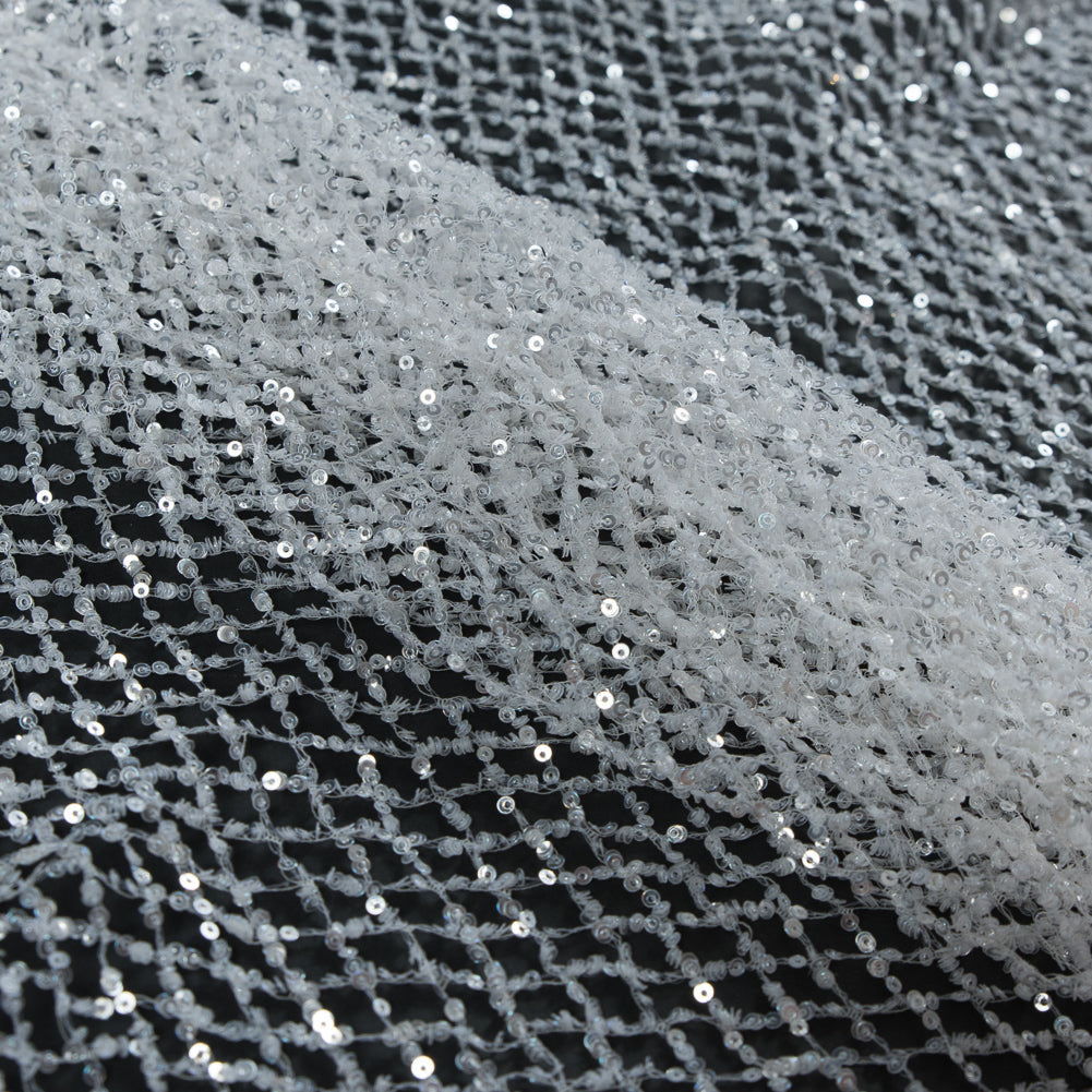Fancy Sequined Netting - Off-White Detail