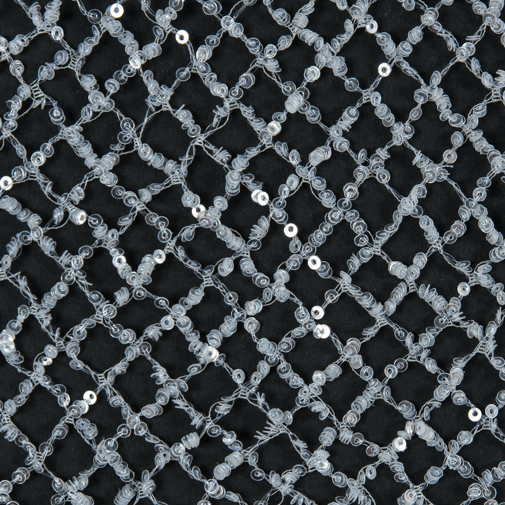 Fancy Sequined Netting - Off-White Full