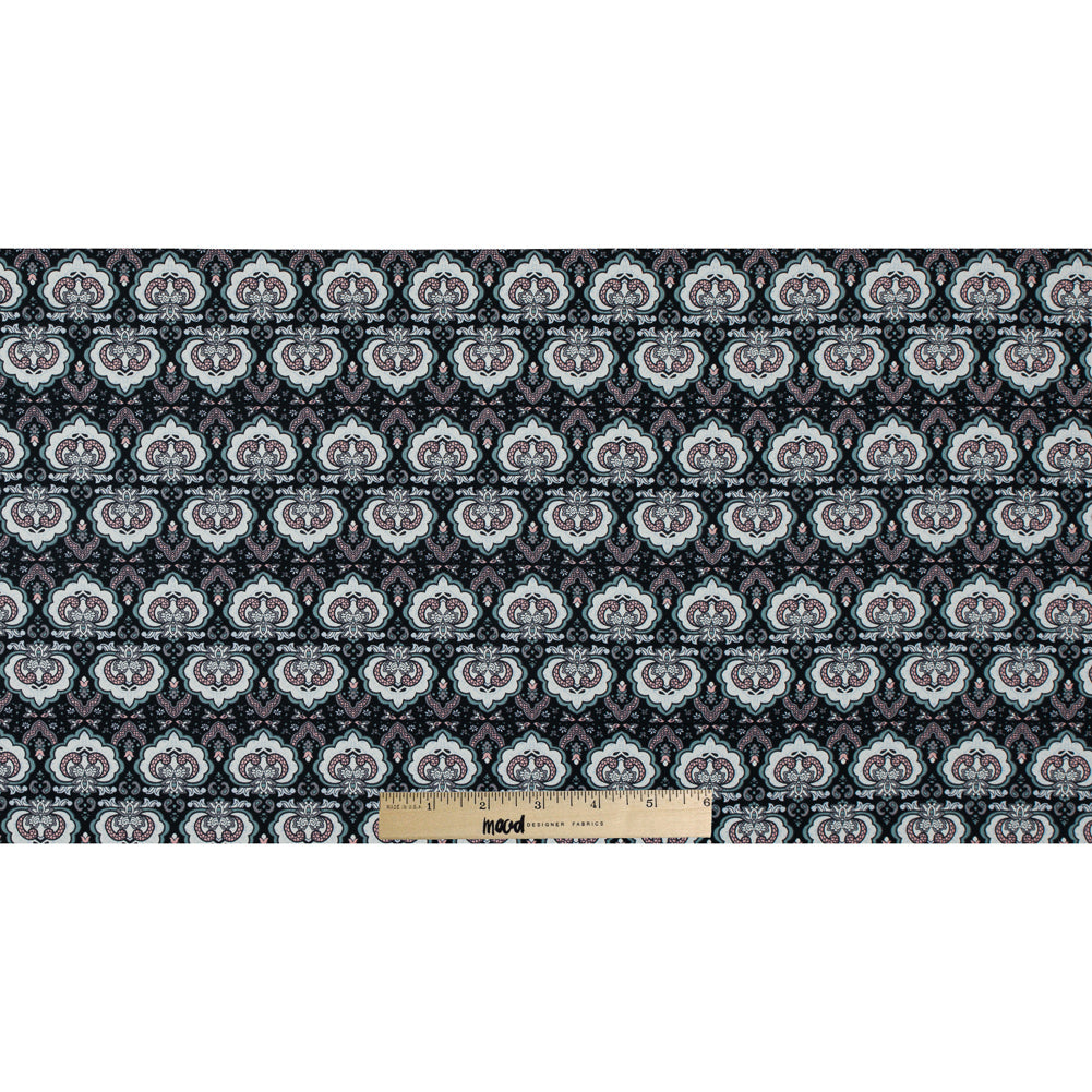 Black/Pink/Gray Printed Stretch Cotton Sateen - Folded