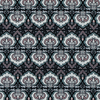 Black/Pink/Gray Printed Stretch Cotton Sateen