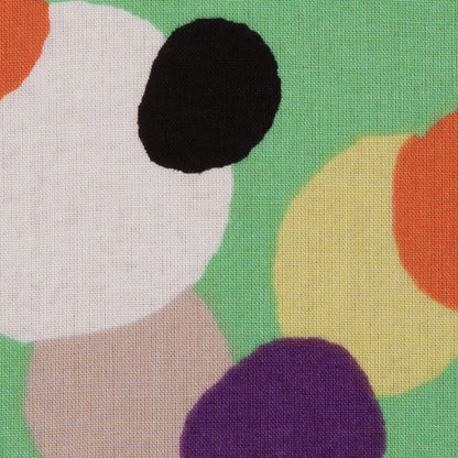 Cotton Voile - Green and Multicolor Circles Full