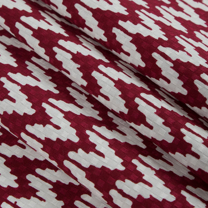 Red/White Chevron Cotton Dobby Jacquard Folded