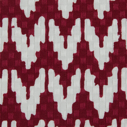 Red/White Chevron Cotton Dobby Jacquard Detail