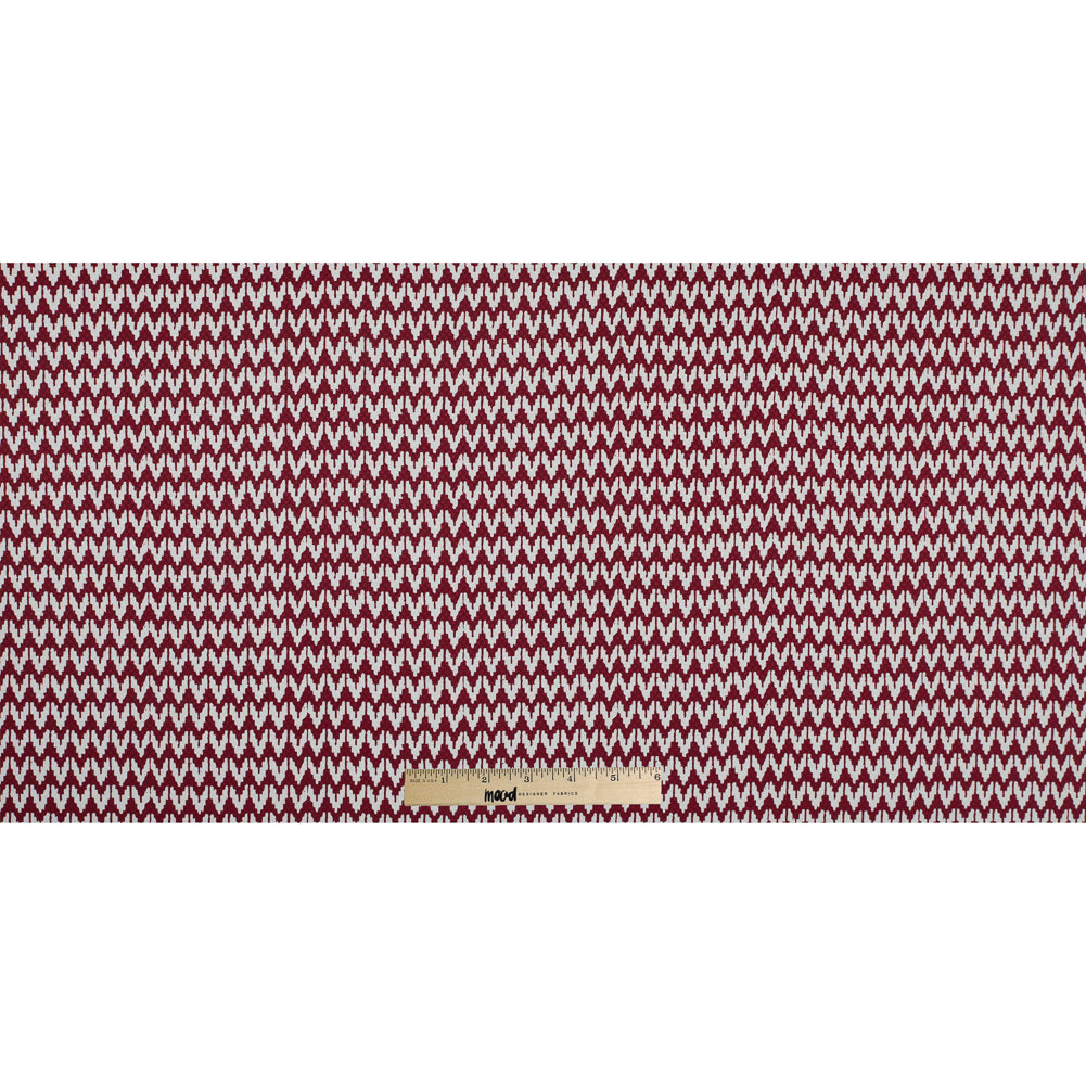 Red/White Chevron Cotton Dobby Jacquard Full