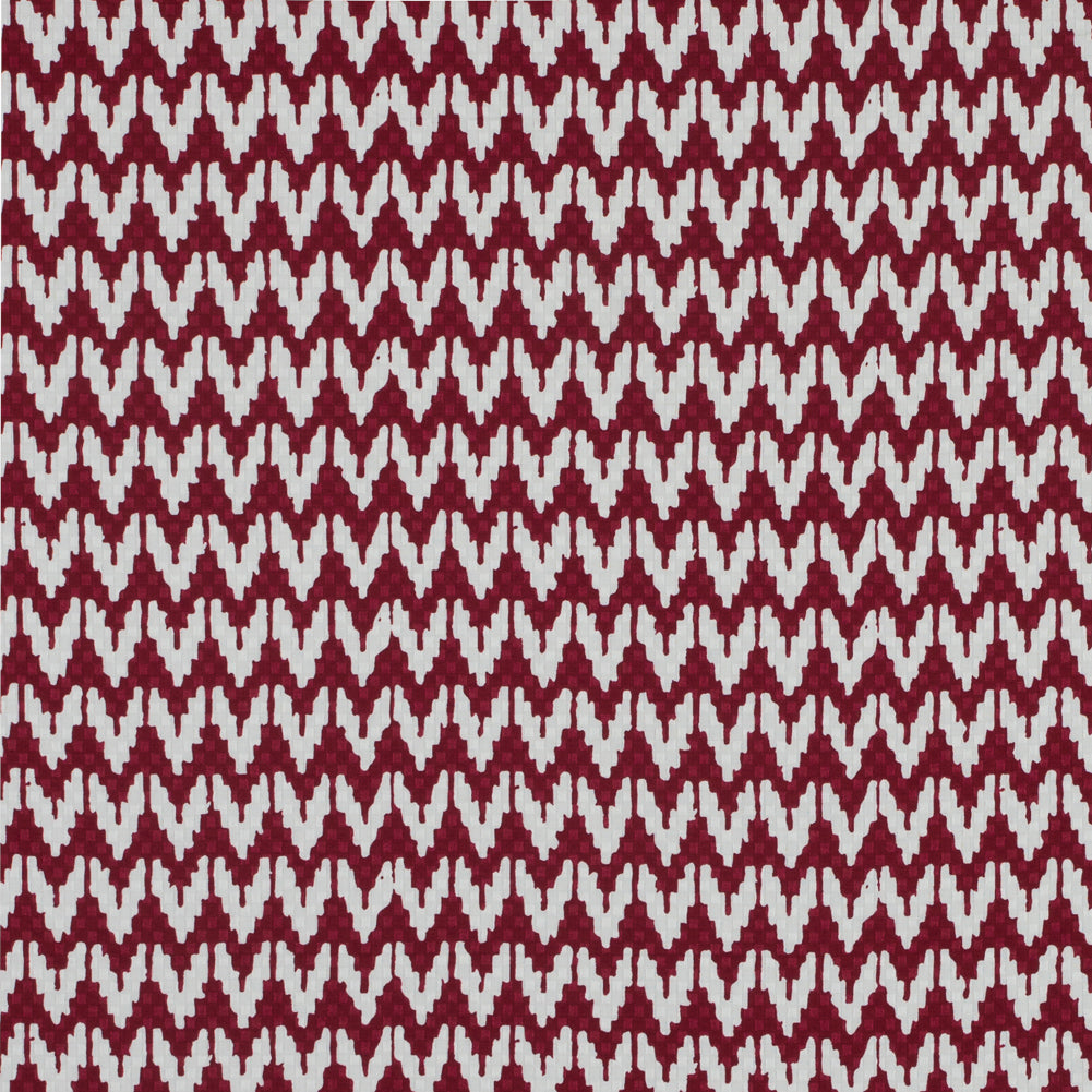 Red/White Chevron Cotton Dobby Jacquard