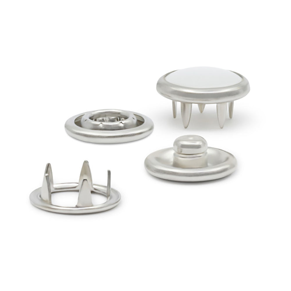 Dritz Pearl Snap Fasteners - White - 7/16", 12 Sets - Folded