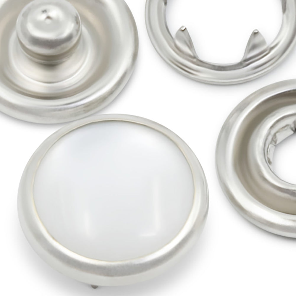 Dritz Pearl Snap Fasteners - White - 7/16", 12 Sets - Detail