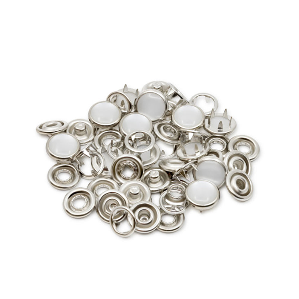 Dritz Pearl Snap Fasteners - White - 7/16", 12 Sets - Drape