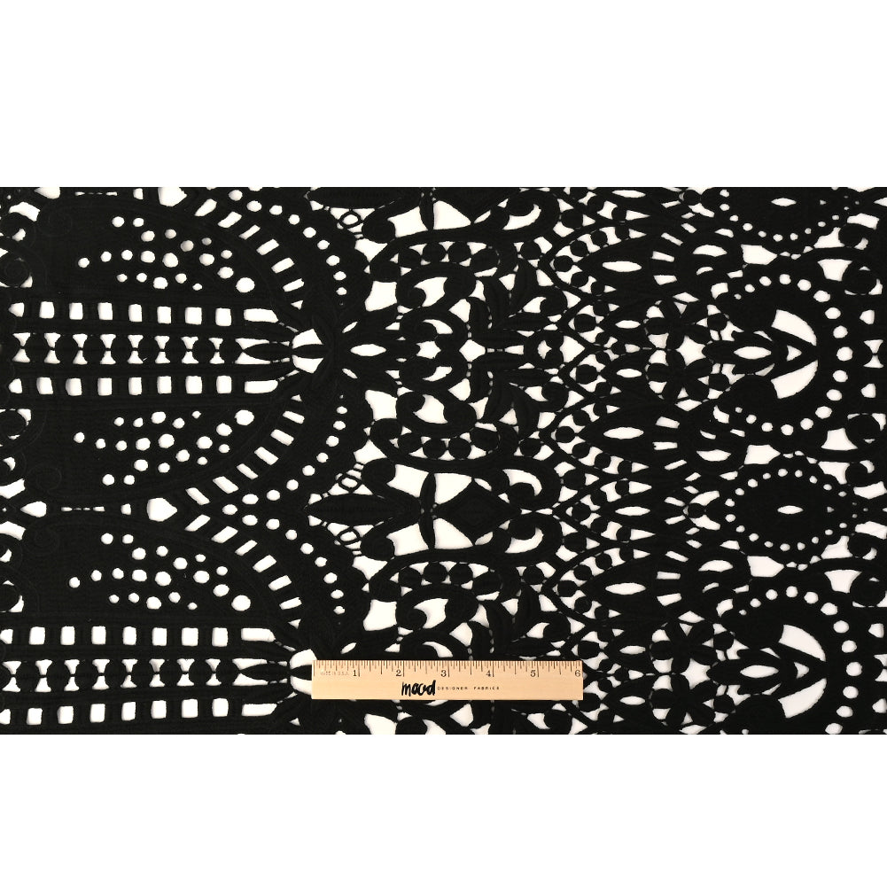 Black Novelty Guipure Lace - Folded