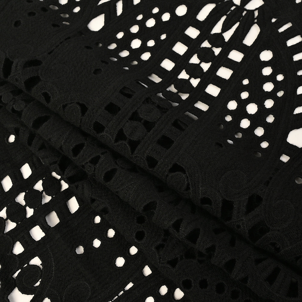 Black Novelty Guipure Lace - Detail