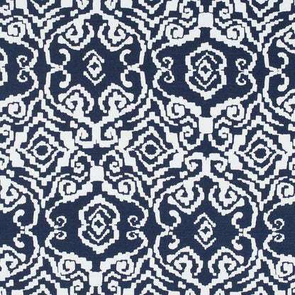 Navy/White Printed Stretch Cotton Sateen
