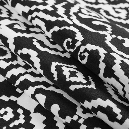 Black/White Printed Stretch Cotton Sateen Detail