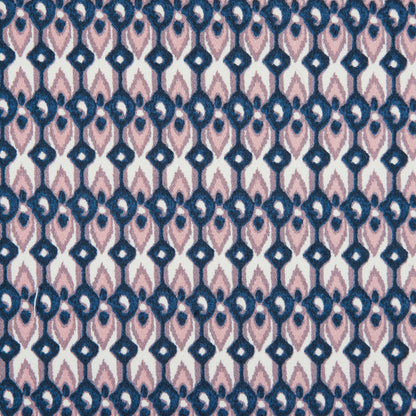 Purple Geometric Ikat Printed Stretch Cotton Sateen