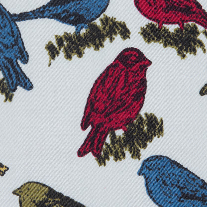 White Birds Printed on a Cotton Sateen Full