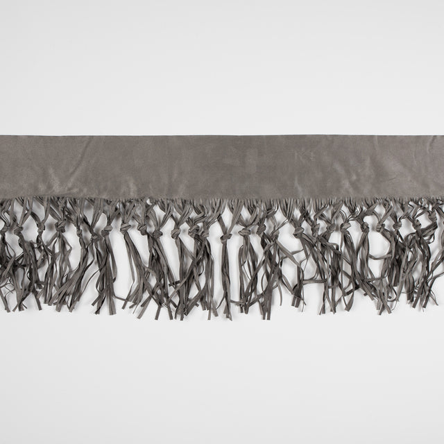 Italian Gray Suede Fringe with Knots 8.5
