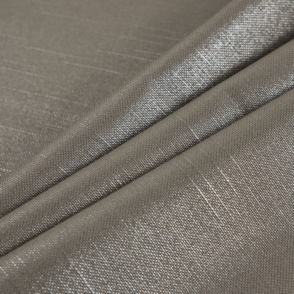 Metallic Silver/Mercury Blended Linen Woven - Folded