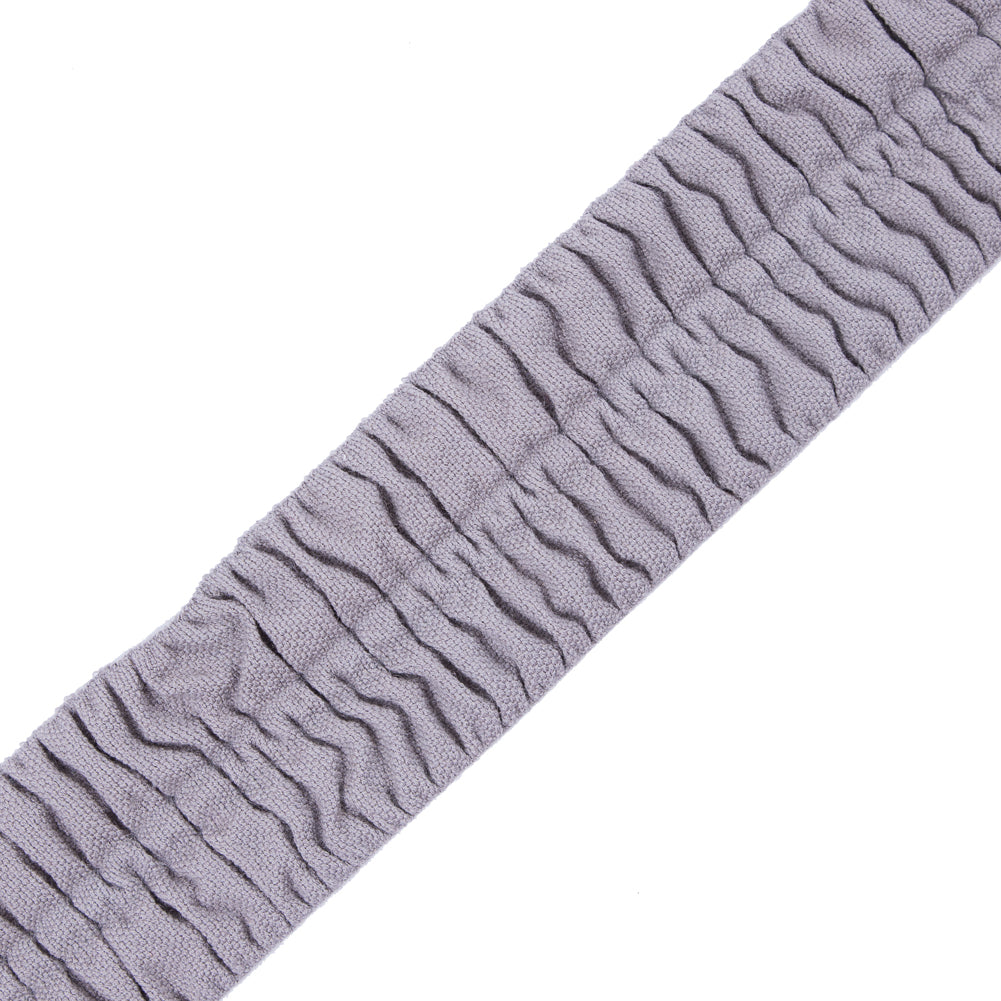 Italian Silver Ruched Stretch Wool Trimming - 2.375"