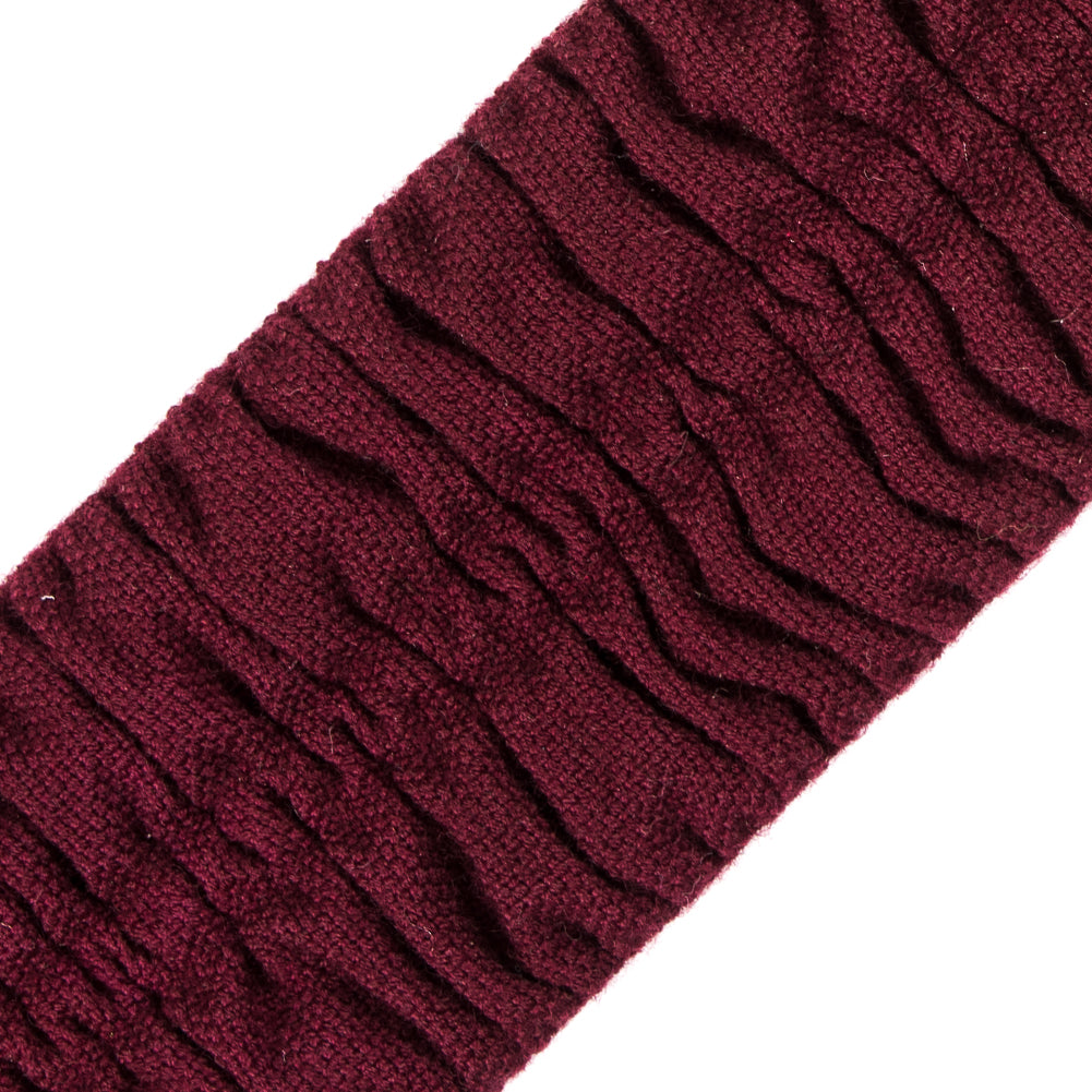 Italian Wine Ruched Stretch Wool Trimming - 2.5 - Detail