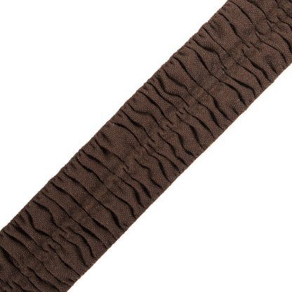 Italian Dark Brown Ruched Stretch Wool Trimming - 2.5