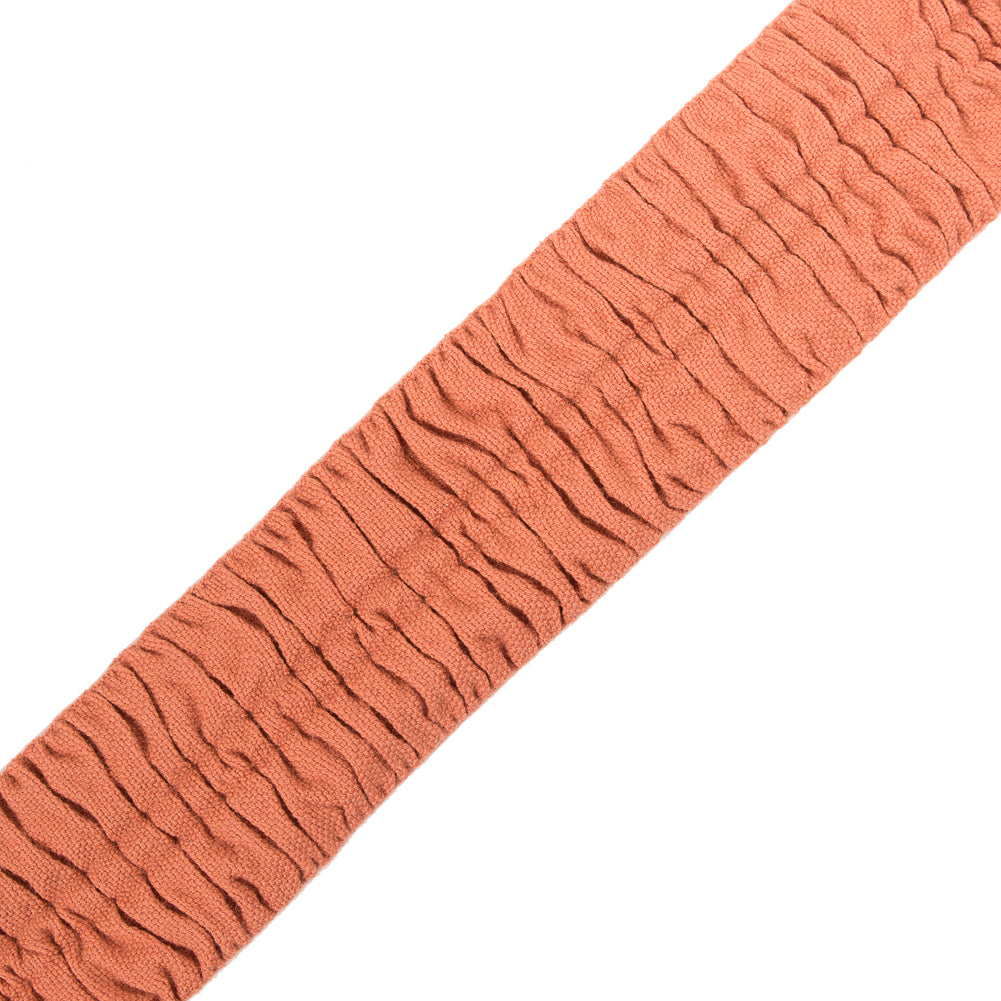 Italian Rust Ruched Stretch Wool Trimming - 2.5
