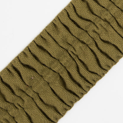Italian Moss Green Ruched Stretch Wool Trimming - 2.375" Detail