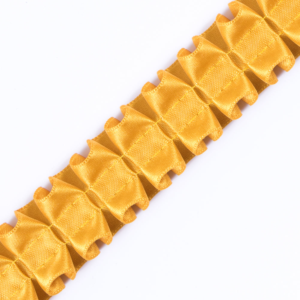 Italian Mustard Box Pleated Trimming - 1" Detail
