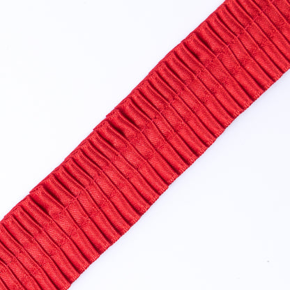 Italian Red Deep Knife Pleated Trimming - 1 - Detail