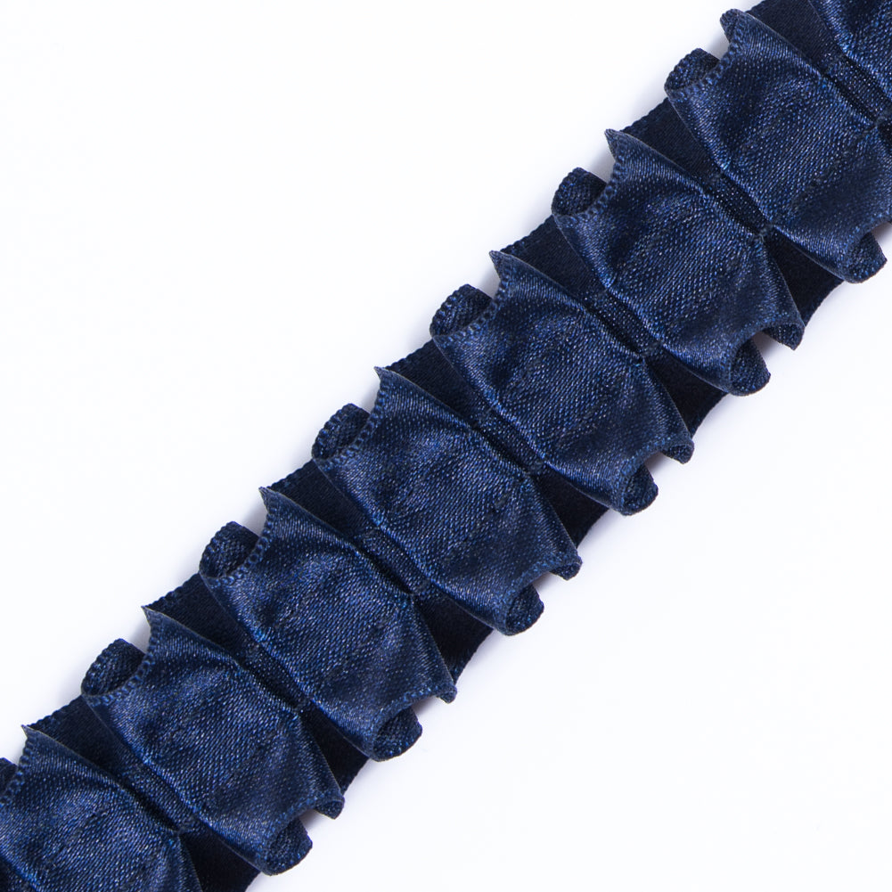 Italian Navy Box Pleated Trimming - 1 - Detail