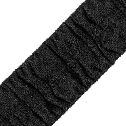 Italian Black Ruched Stretch Wool Trimming - 1.5" Detail