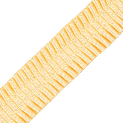 Italian Yellow Deep Knife Pleated Trimming - 1" Detail