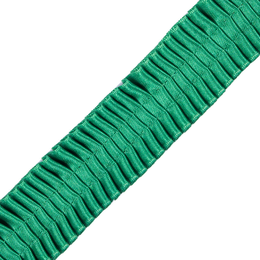 Italian Kelly Green Deep Knife Pleated Trimming - 1 - Detail