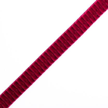 Italian Wine Velvet Knife Pleated Trimming - 0.875