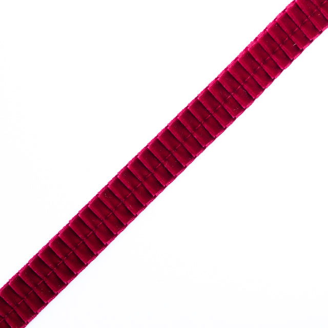 Italian Wine Velvet Knife Pleated Trimming - 0.875