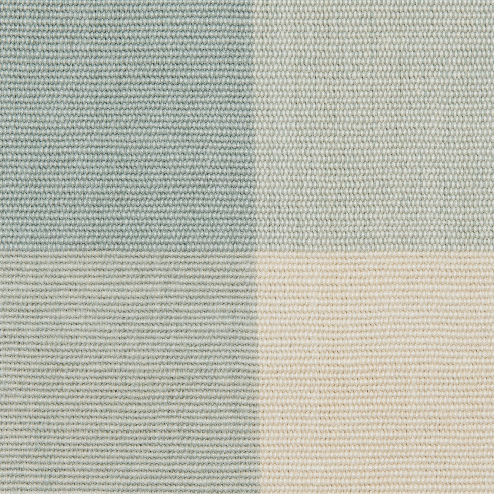 Spa Blue Buffalo Checked Cotton Woven - Detail