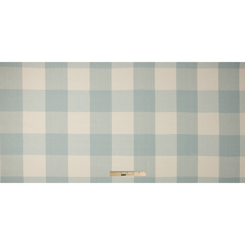 Spa Blue Buffalo Checked Cotton Woven - Full