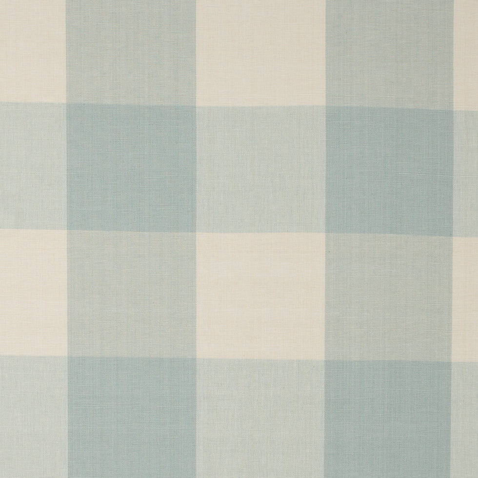 Spa Blue Buffalo Checked Cotton Woven
