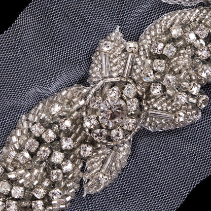 Silver Fancy Rhinestone Trim - 1.25" Detail