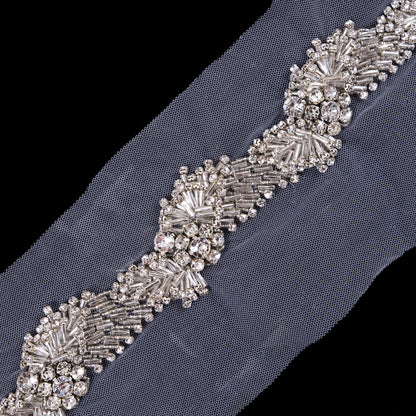 Silver Fancy Rhinestone Trim - 1.5